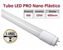Tubo LED T8 600mm Nano PC 9W, conexión 1 lado