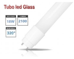 Tubo LED T8 1200mm Cristal 18W Blanco Cálido, conexión 1 lado