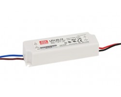 Fuente alimentación LED Voltaje constante IP67 20W 12VDC MEAN WELL