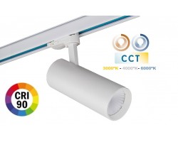 Focos carril Trifásico LED COB MD16 20W Blanco, CCT Seleccionable CRI90