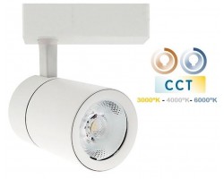 Foco Carril Monofásico LED COB 30W 24º-60º Blanco CCT Seleccionable