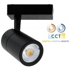 Foco Carril Monofásico LED COB 30W 24º-60º Negro CCT Seleccionable