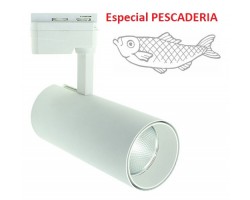 Foco Carril POLAR Monofásico Blanco LED COB 30W, especial Pesacaderías