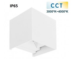 Aplique LED exterior IP65 superficie pared CUBIC 10W CCT 1100Lm Blanco