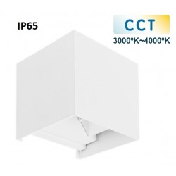 Aplique LED exterior IP65 superficie pared CUBIC 10W CCT 1100Lm Blanco