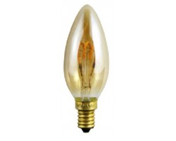 Lámpara LED Vela Gold E14 4W Filamento Rizado 2200ºK CRI90