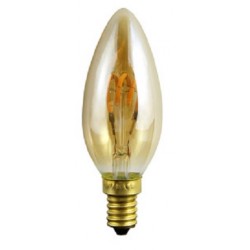 Lámpara LED Vela Gold E14 4W Filamento Rizado 2200ºK CRI90