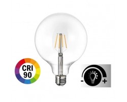 Lámpara LED Globo 95mm Clara E27 7,5W Filamento 2700ºK CRI90 Regulable