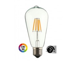 Lámpara LED Edison ST58 Clara E27 7,5W Filamento 2700ºK CRI90 Regulable