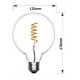 Lámpara LED Globo 125mm Gold E27 4W 2200ºk Filamento Espiral Horizontal
