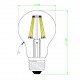Lámpara LED Standard Clara Cupula espejo Plata E27 Filamento 6W 2700ºK 595lm Regulable