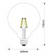 Lámpara LED Globo 125mm Clara E27 10W Filamento Trenazado 2200ºK Regulable