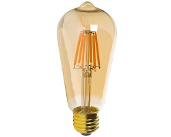 Lámpara LED Edison ST64 Gold E27 6W Filamento 2200ºK
