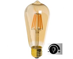 Lámpara LED Edison ST64 Gold E27 8W Filamento 2500ºK Regulable