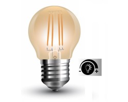 Lámpara LED Esferica Gold E27 4W Filamento 2700ºK Regulable