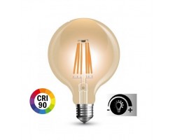 Lámpara LED Globo 95mm Gold E27 7,5W Filamento 2500ºK CRI90 Regulable