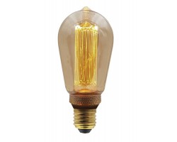 Lámpara LED Edison ST64 Gold E27 3,5W Filamento 1800ºK Filamento ZZ regulable
