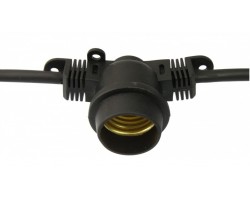 Guirnalda para 10 bombillas E27, separación 50 cm entre portalámparas, protección IP44