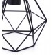 Lámpara Colgante Vintage estructura metálica Negra Diamante con 3 p/lampara E27, cable y florón lineal