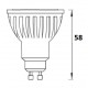 Lámpara LED GU10 Blanca COB 6W 50º, Regulable