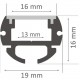 Perfil Redondo aluminio anodizado Negro 19mm para tiras LED, 6mts (2 tramos de 3 metros)