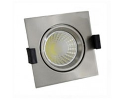 Foco Downlight LED COB Orientable Cuadrado Cromado 100x100mm 8W