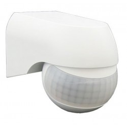Detector de Movimiento IR y crepuscular Superficie Pared 180g IP44 Blanco