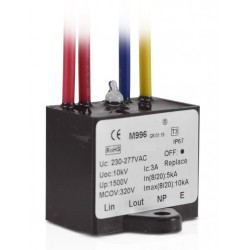 Protector LED contra sobretesión 16A Clase I IP67 con indicador luminoso