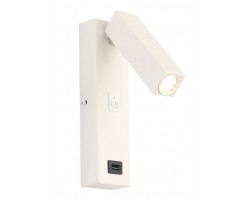 Aplique pared Blanco READER L101 3w 3000ºK con cargador USB