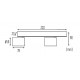 Foco superficie base lineal basculante y orientable Blanco para 2 Lámparas GU10