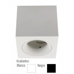Foco superficie cuadrado 95*95*90mm orientable para Lámpara GU10/MR16, Blanco ó Negro