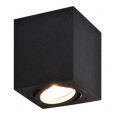 Foco superficie cuadrado 80*80*95mm orientable Negro para Lámpara GU10/MR16