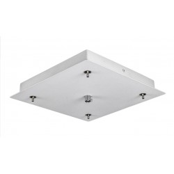 Suspensión 4 cables de 2,40mts con florón cuadrado Blanco 230mm para Plafón PFSRB48WC