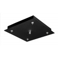Suspensión 4 cables de 2,40mts con florón cuadrado Negro 230mm para Plafón PFSRN48WC