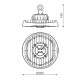 Campana LED UFO 150W (80W, 120W, 150W) seleccionable Regulable 1-10V, hasta 21000Lm