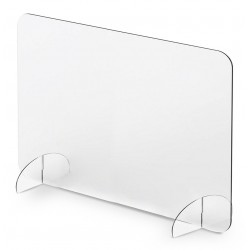 Mampara de pie divisoria protección Metacrilato XT 600mm altura, de hasta 1200mm ancho 4mm espesor con patas incluidas
