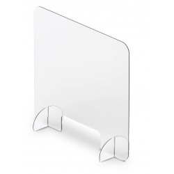 Mampara de pie divisoria protección Metacrilato XT 800mm altura, de hasta 1200mm ancho 4mm espesor con patas incluidas