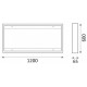 Marco Negro superficie Panel LED 600x1200 Backlight, 65mm altura