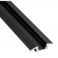 Perfil suelo aluminio anodizado Negro 38,1x10,80mm para tiras LED, barra 2 Metros