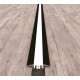 Perfil suelo aluminio anodizado Negro 38,1x10,80mm para tiras LED, barra 2 Metros
