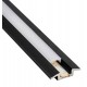 Perfil suelo aluminio anodizado Negro 38,1x10,80mm para tiras LED, barra 2 Metros