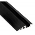 Perfil suelo aluminio anodizado Negro 57,1x10,80mm para tiras LED, barra 2 ó 3 Metros