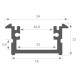Perfil empotrar aluminio anodizado Negro 24x12mm para tiras LED, barra 2 Metros