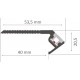 Perfil escalera aluminio anodizado 53,5x20,5mm para tiras LED, barra 2,40 Metros