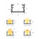 Perfil Superficie aluminio anodizado 16x11mm para tiras LED, 6 mts (2 tramos de 3 mts)