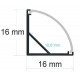 Perfil Aluminio Angulo 16x16mm. ECO para tiras LED, barra 2 Metros -Completo- a 3€/metro