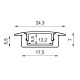 Perfil Aluminio Empotrar LINE Blanco 24x7mm. para tiras LED, barra 2 Metros