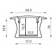 Perfil Aluminio Empotrar LINE 24x14mm. para tiras LED, barra 3 Metros