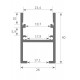 Perfil Empotrar Pisable Suelo de aluminio anodizado 28x40mm para tiras LED, barra 2 Metros