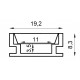 Perfil empotrar suelo pisable aluminio anodizado 19,2x8,3mm para tiras LED, barra 2 Metros